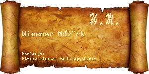 Wiesner Márk névjegykártya
